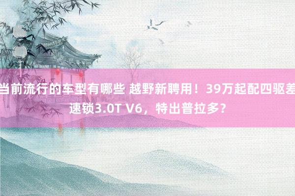 当前流行的车型有哪些 越野新聘用！39万起配四驱差速锁3.0T V6，特出普拉多？