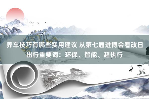 养车技巧有哪些实用建议 从第七届进博会看改日出行重要词：环保、智能、超执行