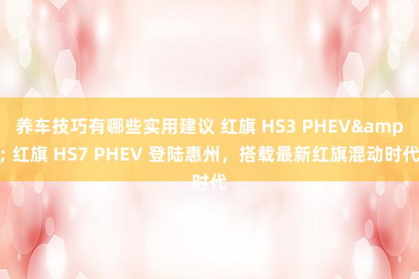 养车技巧有哪些实用建议 红旗 HS3 PHEV& 红旗 HS7 PHEV 登陆惠州，搭载最新红旗混动时代