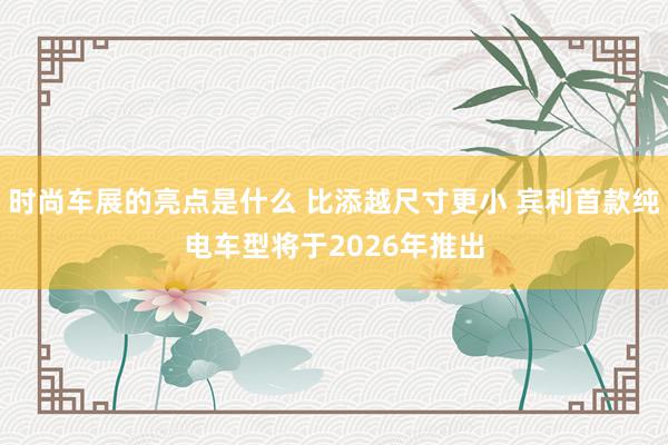 时尚车展的亮点是什么 比添越尺寸更小 宾利首款纯电车型将于2026年推出