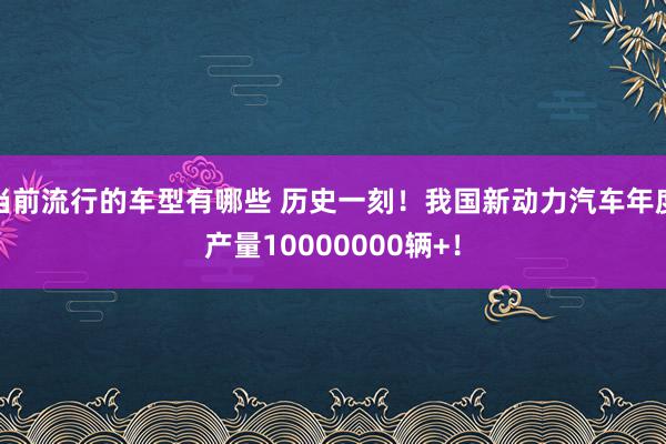 当前流行的车型有哪些 历史一刻！我国新动力汽车年度产量10000000辆+！