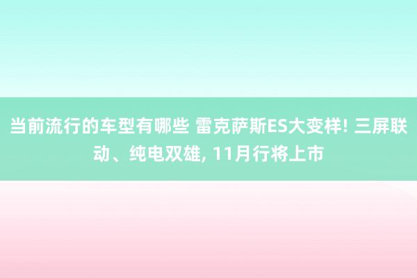 当前流行的车型有哪些 雷克萨斯ES大变样! 三屏联动、纯电双雄, 11月行将上市