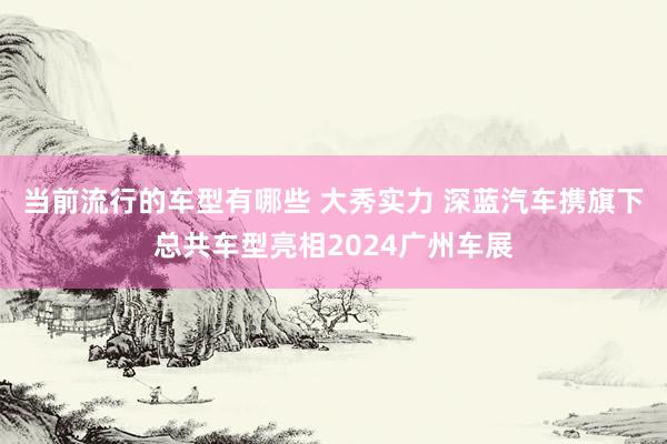 当前流行的车型有哪些 大秀实力 深蓝汽车携旗下总共车型亮相2024广州车展