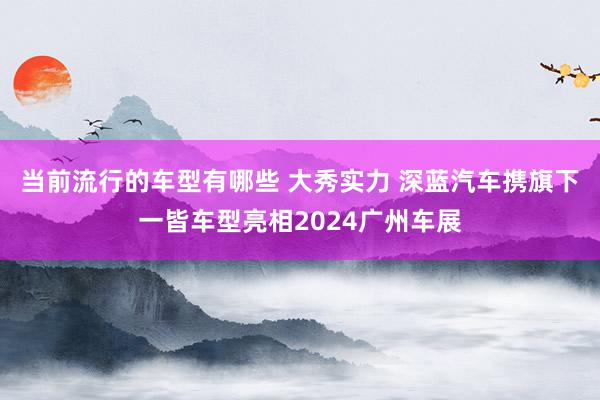 当前流行的车型有哪些 大秀实力 深蓝汽车携旗下一皆车型亮相2024广州车展