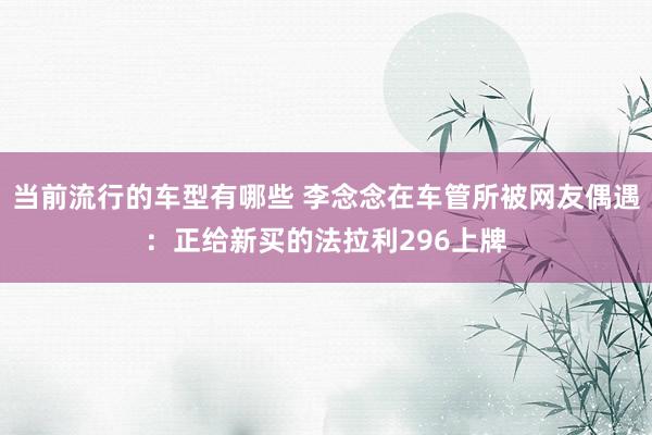 当前流行的车型有哪些 李念念在车管所被网友偶遇：正给新买的法拉利296上牌