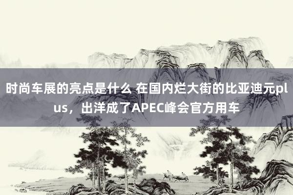 时尚车展的亮点是什么 在国内烂大街的比亚迪元plus，出洋成了APEC峰会官方用车