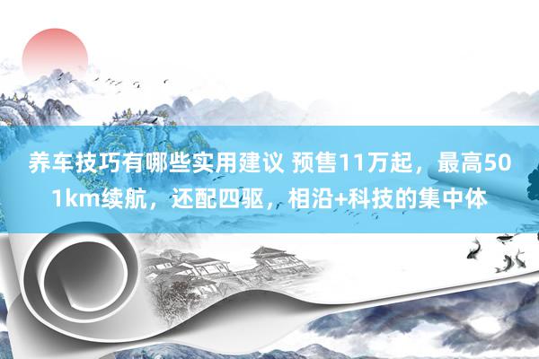 养车技巧有哪些实用建议 预售11万起，最高501km续航，还配四驱，相沿+科技的集中体