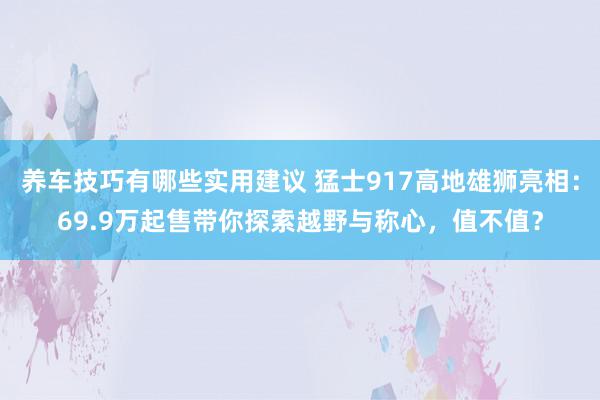 养车技巧有哪些实用建议 猛士917高地雄狮亮相：69.9万起售带你探索越野与称心，值不值？