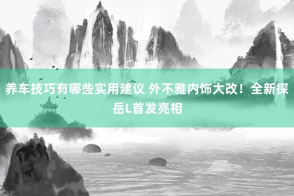 养车技巧有哪些实用建议 外不雅内饰大改！全新探岳L首发亮相