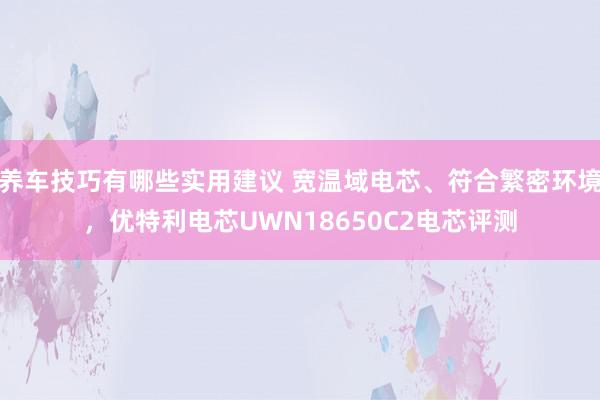 养车技巧有哪些实用建议 宽温域电芯、符合繁密环境，优特利电芯UWN18650C2电芯评测