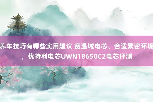 养车技巧有哪些实用建议 宽温域电芯、合适繁密环境，优特利电芯UWN18650C2电芯评测