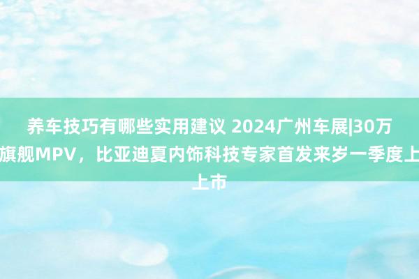 养车技巧有哪些实用建议 2024广州车展|30万级旗舰MPV，比亚迪夏内饰科技专家首发来岁一季度上市