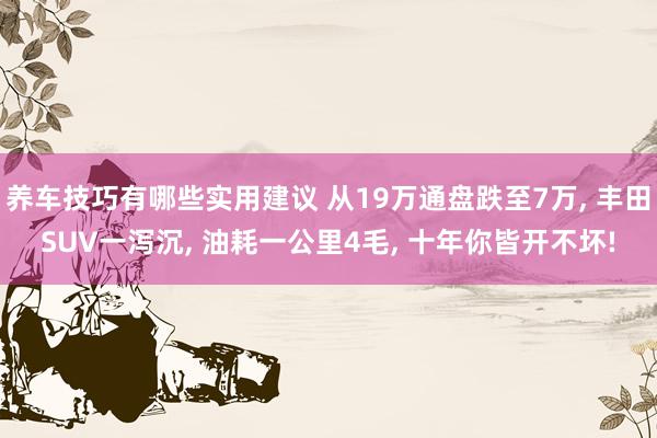 养车技巧有哪些实用建议 从19万通盘跌至7万, 丰田SUV一泻沉, 油耗一公里4毛, 十年你皆开不坏!