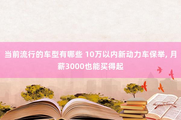 当前流行的车型有哪些 10万以内新动力车保举, 月薪3000也能买得起