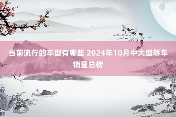 当前流行的车型有哪些 2024年10月中大型轿车销量总榜