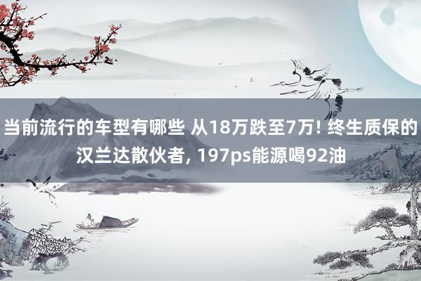 当前流行的车型有哪些 从18万跌至7万! 终生质保的汉兰达散伙者, 197ps能源喝92油