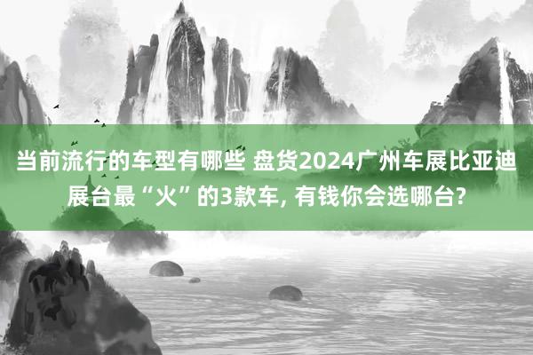 当前流行的车型有哪些 盘货2024广州车展比亚迪展台最“火”的3款车, 有钱你会选哪台?