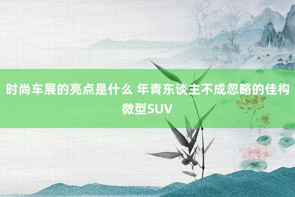 时尚车展的亮点是什么 年青东谈主不成忽略的佳构微型SUV