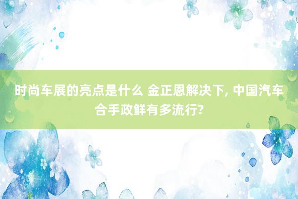 时尚车展的亮点是什么 金正恩解决下, 中国汽车合手政鲜有多流行?