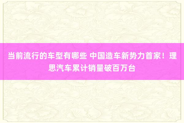 当前流行的车型有哪些 中国造车新势力首家！理思汽车累计销量破百万台