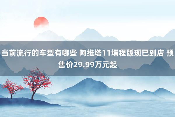 当前流行的车型有哪些 阿维塔11增程版现已到店 预售价29.99万元起