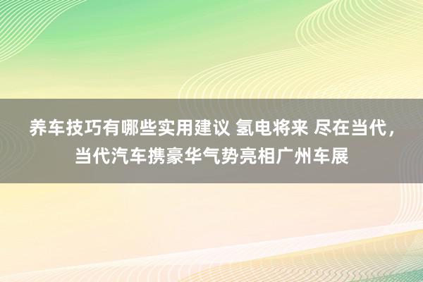 养车技巧有哪些实用建议 氢电将来 尽在当代，当代汽车携豪华气势亮相广州车展